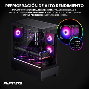 Torre PC Phanteks XT View Cristal Templado USB 3.0 Negra