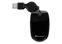 Phoenix Mini Ratón Óptico USB Retráctil 800DPI Negro