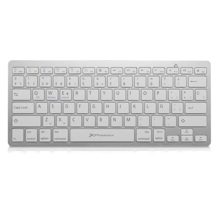 Phoenix PHBTKEYBOARDW Teclado Inalámbrico Ultra Fino Plata