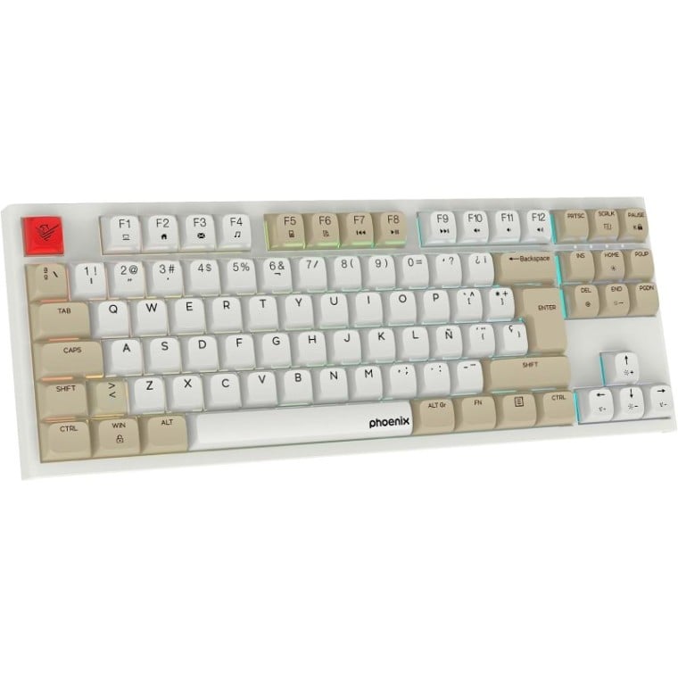 Phoenix Royal Teclado Mecánico Gaming RGB Switch Outemu Brown Blanco/Beige