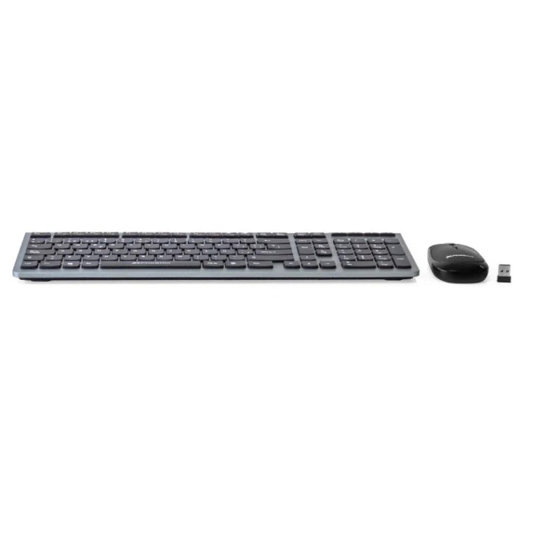 Phoenix Combo Teclado Multimedia Ultra Slim + Ratón Inalámbricos 1000DPI Negro