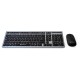 Phoenix Combo Teclado Multimedia Ultra Slim + Ratón Inalámbricos 1000DPI Negro