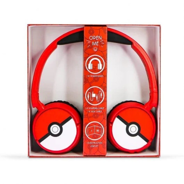 OTL Technologies Pokeball Pokémon Auriculares Infantiles Inalámbricos Plegables