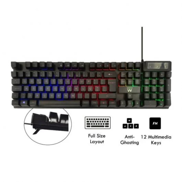 Ewent PL3319 Teclado Gaming Iluminado (PT)