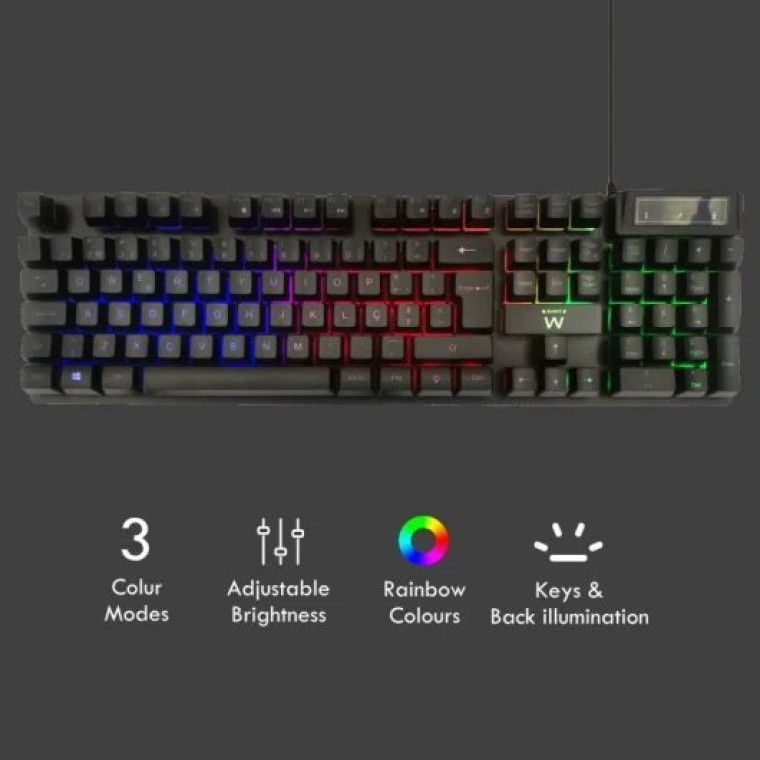 Ewent PL3319 Teclado Gaming Iluminado (PT)