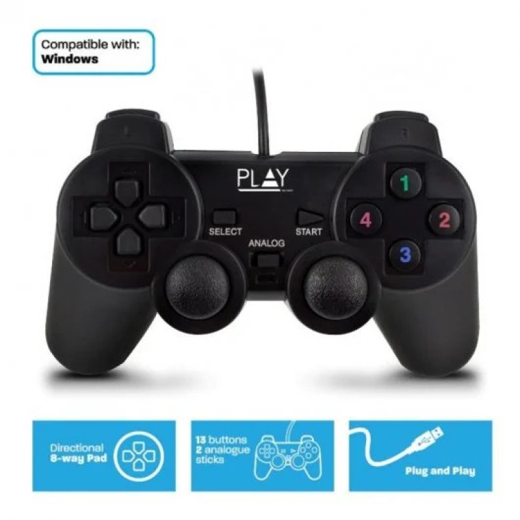 Ewent PL3330 Gamepad USB Negro