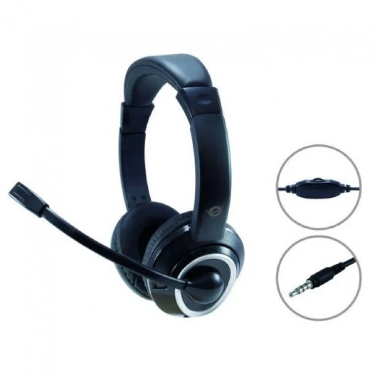 Conceptronic POLONA02B Auriculares con Micrófono Negro