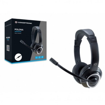 Conceptronic POLONA02B Auriculares con Micrófono Negro Conceptronic POLONA02B Auriculares con Micrófono Negro