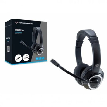 Conceptronic POLONA02BA Auriculares con Micrófono Negro Conceptronic POLONA02BA Auriculares con Micrófono Negro