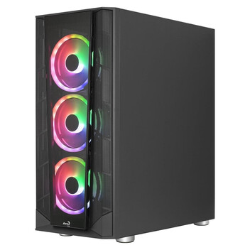 Torre PC Aerocool PRISMBKV3 ARGB Cristal Templado USB 3.0 Negro Torre PC Aerocool PRISMBKV3 ARGB Cristal Templado USB 3.0 Negro