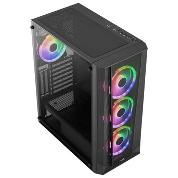 Torre PC Aerocool PRISMBKV3 ARGB Cristal Templado USB 3.0 Negro Torre PC Aerocool PRISMBKV3 ARGB Cristal Templado USB 3.0 Negro