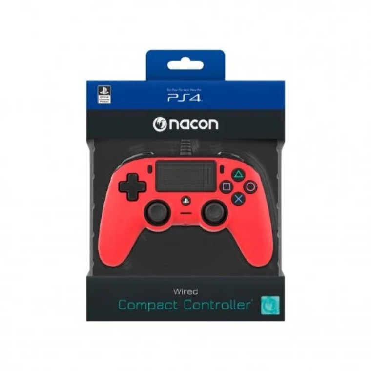 Nacon Compact Controller Wired para PS4/PC Rojo