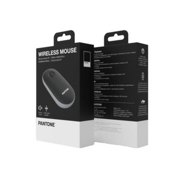 Ratón Pantone PT-MS001BK Inalámbrico USB-C Bluetooth 2400 DPI Negro Gris Recargable Ergonomía Silenc