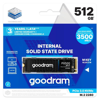 Disco Duro Goodram PX500 512GB M.2 NVMe PCIe Gen3 3200MB/s 3D NAND Disco Duro Goodram PX500 512GB M.2 NVMe PCIe Gen3 3200MB/s 3D NAND