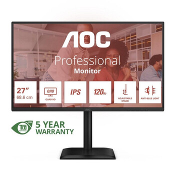 Monitor AOC Q27E4U 27" QHD 120Hz IPS Altura Ajustable Altavoces Low Blue Light VESA USB