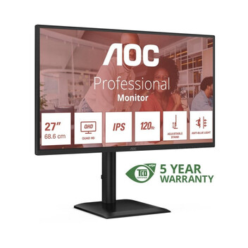 Monitor AOC Q27E4U 27" QHD 120Hz IPS Altura Ajustable Altavoces Low Blue Light VESA USB