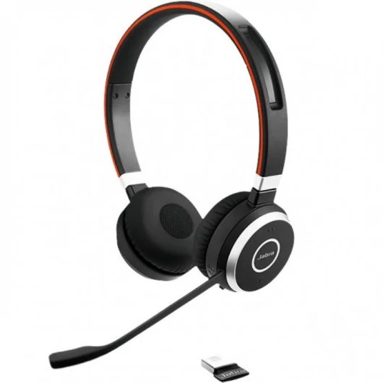 Jabra Evolve 65 Auriculares Inalámbricos Negros + Soporte de Carga