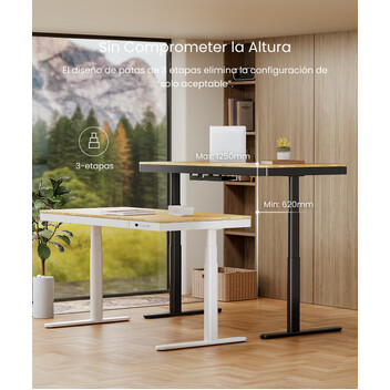 Mesa Elevable con Carga Inalámbrica y Tablero de bambú (Q8W-EU)