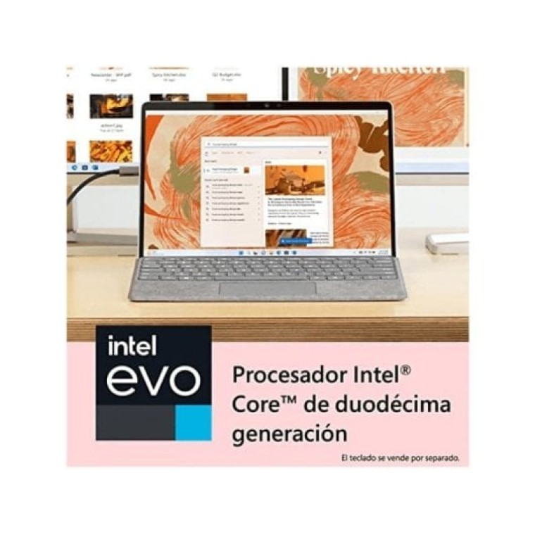 Microsoft Surface Pro 9 Platino Intel Evo Core i7-1265U/16GB/1TB SSD/13" Táctil