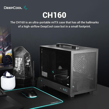 Torre PC DeepCool CH160 Mini Tower ITX Cristal Templado USB-C Negra Torre PC DeepCool CH160 Mini Tower ITX Cristal Templado USB-C Negra