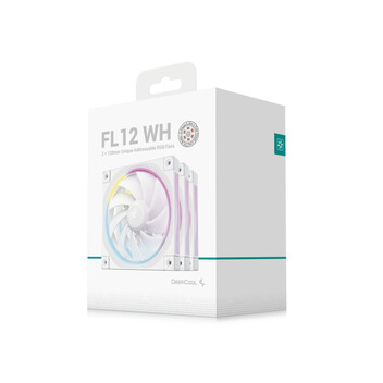 Ventilador CPU Refrigeración Aire DeepCool 120mm FL12 WH-3 in 1 Blanco Rodamiento FDB Pack x3
