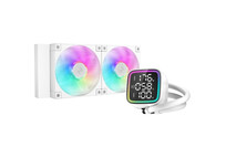 Refrigeración líquida DeepCool LD240 ARGB 2x120mm, display consumo, sockets Intel/AMD, blanca