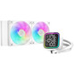 Refrigeración líquida DeepCool LD240 ARGB 2x120mm, display consumo, sockets Intel/AMD, blanca Refrigeración líquida DeepCool LD240 ARGB 2x120mm, display consumo, sockets Intel/AMD, blanca