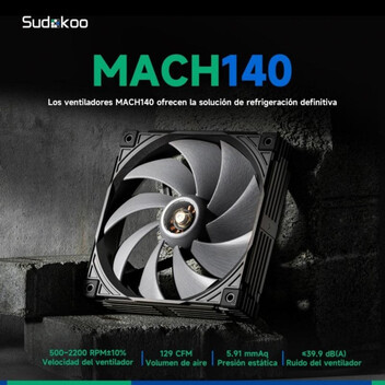 Ventilador CPU Ventilador PC MACH140 Motor Trifasico Polimero LCP 140mm Alto Rendimiento