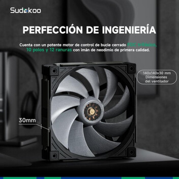 Ventilador CPU Ventilador PC MACH140 Motor Trifasico Polimero LCP 140mm Alto Rendimiento