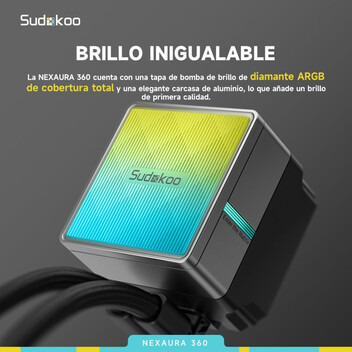 Refrigeración Líquida Sudokoo Nexaura 360mm 3 Ventiladores ARGB Radiador Avanzado