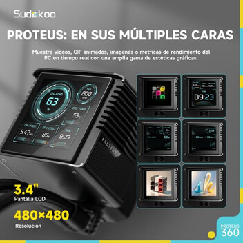 Refrigeración Líquida Sudokoo Proteus 360mm 3 Ventiladores LCD Personalizable Refrigeración Líquida Sudokoo Proteus 360mm 3 Ventiladores LCD Personalizable