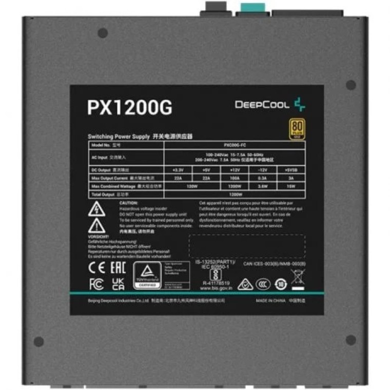 DeepCool PX1200G Fuente de Alimentación 1200W 80 Plus Gold Modular