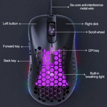 Klack GK540 Ratón Gaming RGB Negro