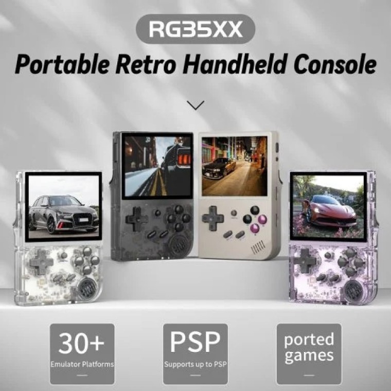 Anbernic RG35XX 2024 Consola Retro Portátil 64GB Negro Transparente