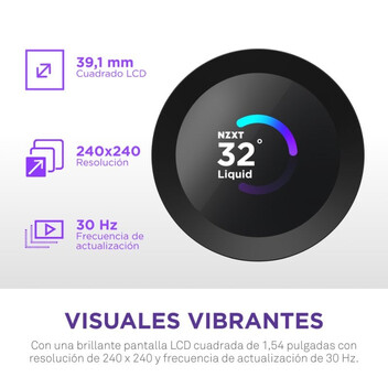 Refrigeración Líquida NZXT Kraken Plus 360mm 3 Ventiladores RGB Pantalla LCD Refrigeración Líquida NZXT Kraken Plus 360mm 3 Ventiladores RGB Pantalla LCD