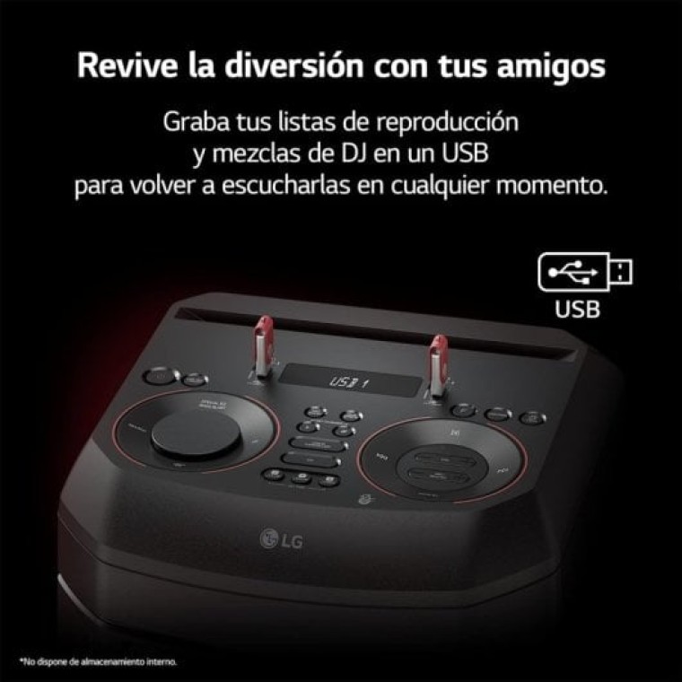 LG RNC9 Altavoz Bluetooth con Karaoke 1000W Negro