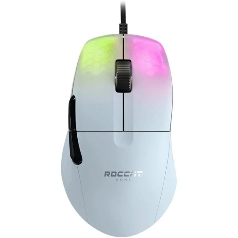 Roccat Kone Pro Ratón Óptico Gaming USB 2.0 AIMO RGB 19000DPI Blanco