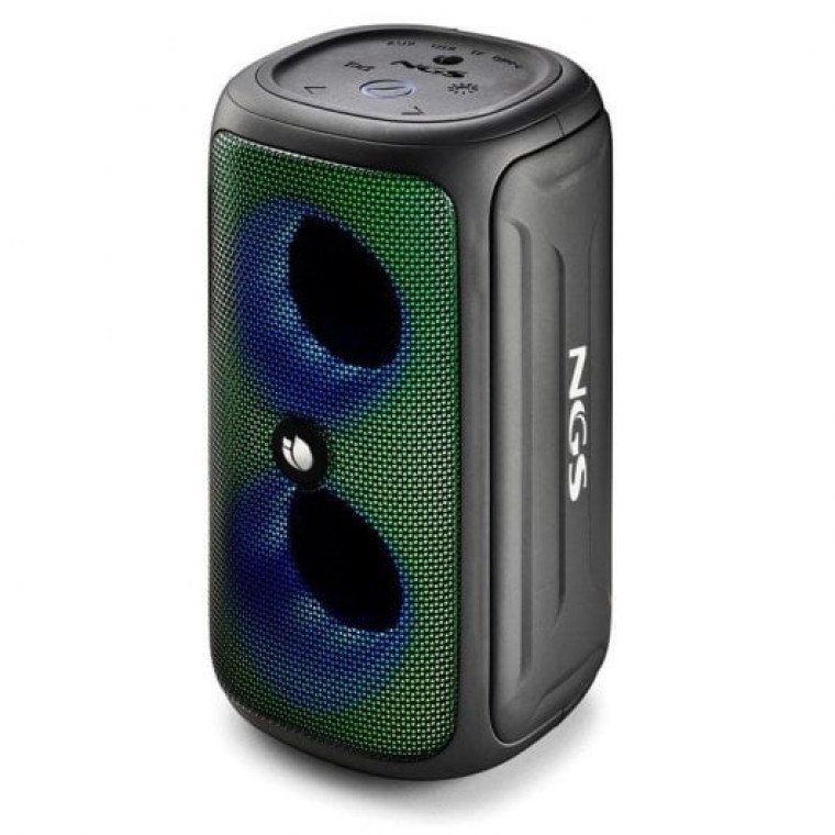 NGS Roller Beast Black Altavoz Portátil Bluetooth RGB 32W Resistente al Agua IPX5