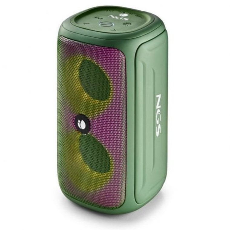 NGS Roller Beast Green Altavoz Inalámbrico 32W Bluetooth RGB IPX5