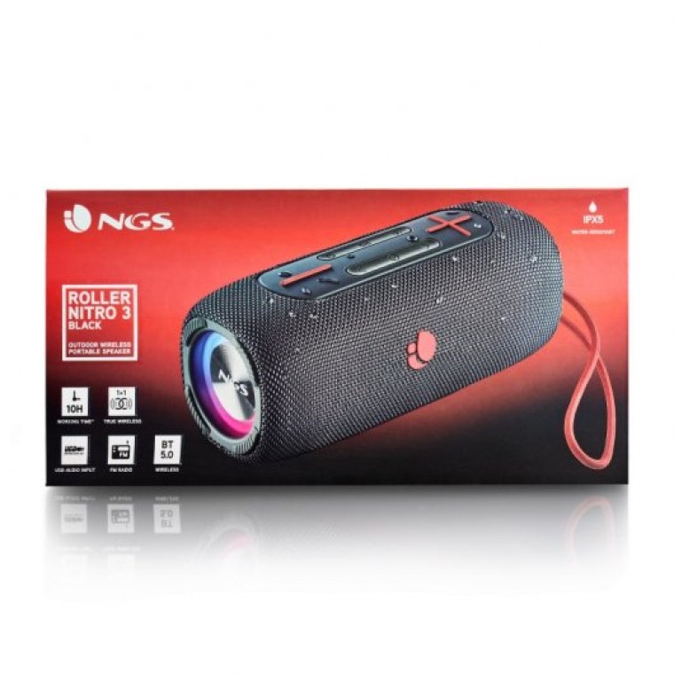 NGS Roller Nitro 3 Altavoz Portátil Bluetooth Negro