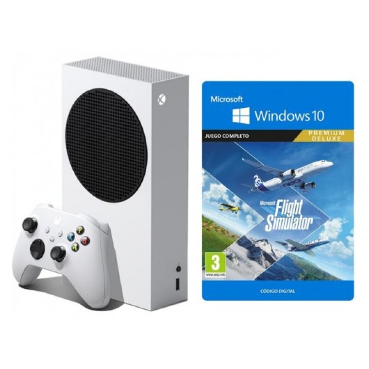 Microsoft Pack Xbox Series S 512GB + Flight Simulator Edición Premium Deluxe Descarga Digital