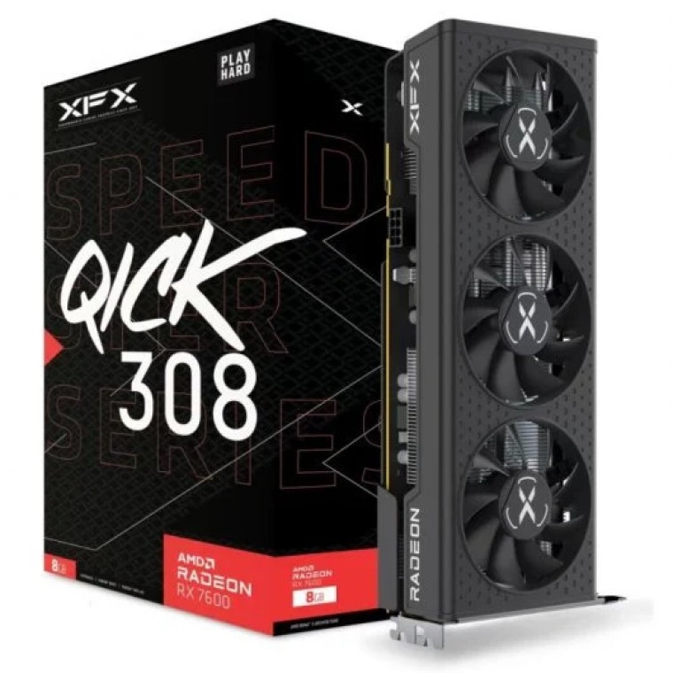 XFX SPEEDSTER QICK308 AMD Radeon RX 7600 Black Gaming 8GB GDDR6