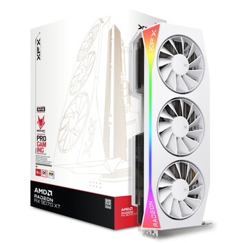 Tarjeta Gráfica XFX MERCURY AMD Radeon RX 9070 XT OC Triple Fan 16GB GDDR6 FSR 4 Blanca