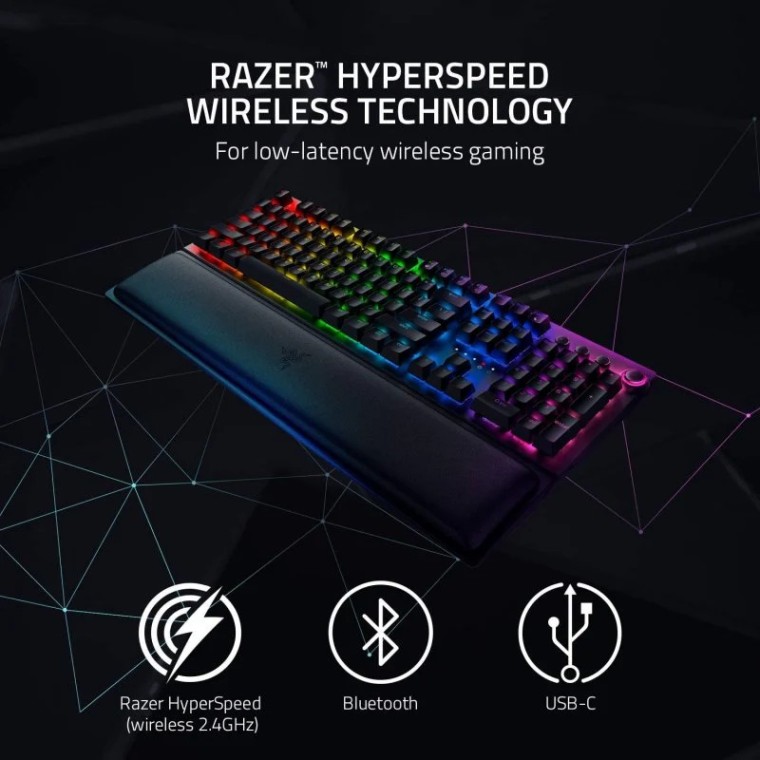 Razer BlackWidow V3 Pro Teclado Mecánico Inalámbrico Gaming Switch Amarillo Layout USA