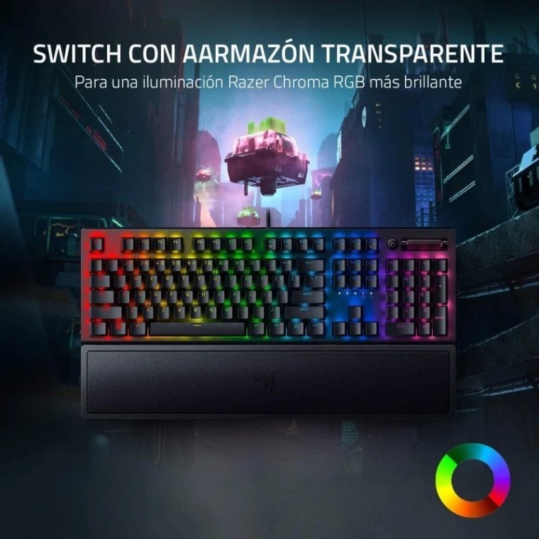 Razer BlackWidow V3 Teclado Mecánico Gaming RGB Negro Switch Green Layout USA