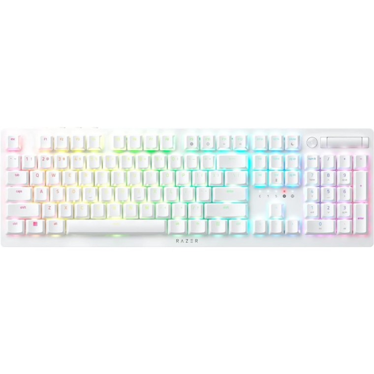 Razer Deathstalker V2 Pro Teclado Mecánico Gaming Inalámbrico RGB Switch Purple Blanco Layout USA