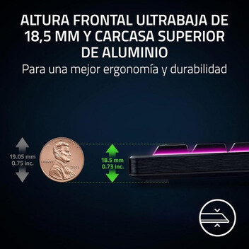 Teclado mecánico Razer BlackWidow V4 Low Profile Tenkeyless Layout ES inalámbrico Teclado mecánico Razer BlackWidow V4 Low Profile Tenkeyless Layout ES inalámbrico