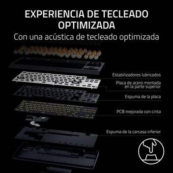 Teclado mecánico Razer BlackWidow V4 Tenkeyless HyperSpeed Layout ES inalámbrico RGB hot swap