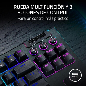 Teclado mecánico Razer BlackWidow V4 Tenkeyless HyperSpeed Layout ES inalámbrico RGB hot swap