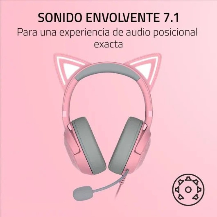 Kraken Kitty V2 Auriculares RGB Gaming Rosas